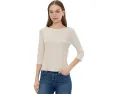 Футболка NIC+ZOE с рукавом 3/4 и лодочкой из хлопка и модала