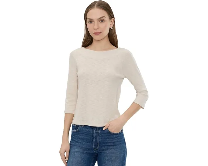 Футболка NIC+ZOE с рукавом 3/4 и лодочкой из хлопка и модала