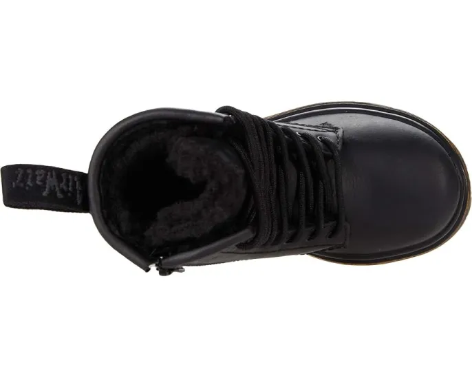 Dr. Martens 1460 Serena Mono T детские ботинки на шнуровке с искусственным мехом