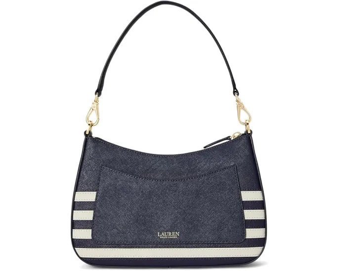 Сумка Danni среднего размера из полосатой кожи от Lauren Ralph Lauren