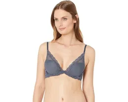 Бюстгальтер Natori Feathers Contour Plunge с кружевом и перьями на широких бретелях