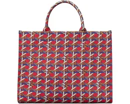Сумка тоут Ella Circular Knit с круговой вязкой и клетчатым принтом от Tory Burch
