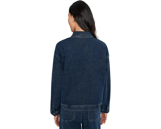 Eileen Fisher Джинсовая куртка с классическим воротником из хлопка со стрейчем