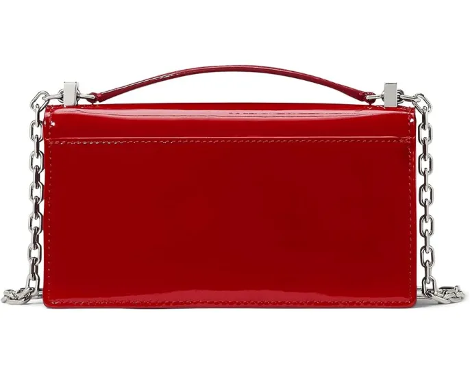 Мини-сумка-кроссбоди Kate Spade New York Deco с цепным ремнем из лаковой кожи