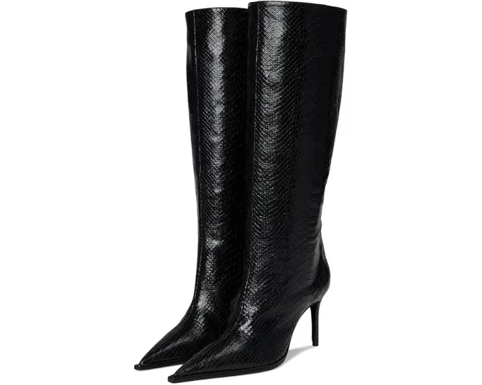 Ботинки Schutz Mary Up до колена на шпильке с металлическим эффектом