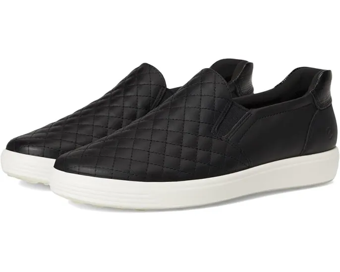 Мокасины ECCO Soft 7 Quilted Easy Slip-On с эластичной застежкой и стеганым верхом