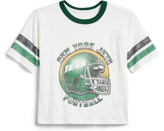 Футболка New York Jets с контрастными рукавами Junk Food Kids