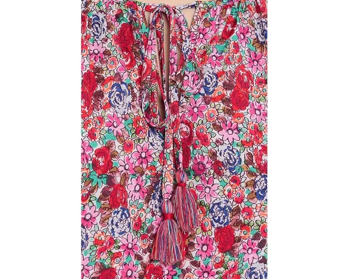 Petite Flutter Sleeve Peplum Woven Top with Ties