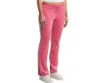 Брюки Juicy Couture из велюра с поясом на резинке и стразами