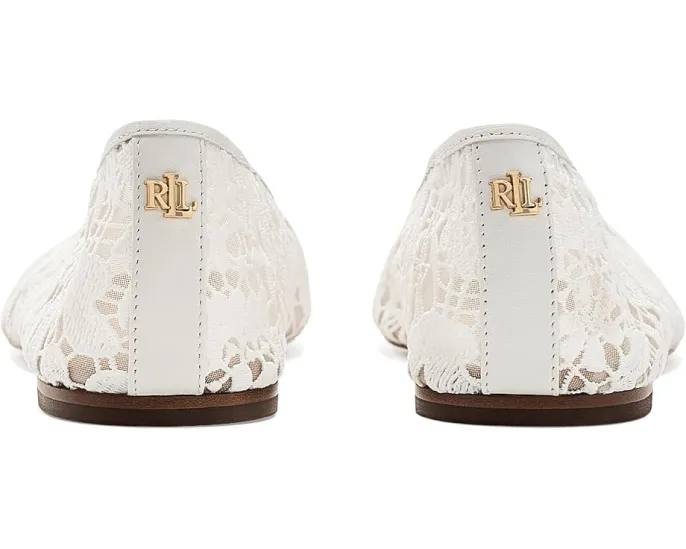 Балетки Jayna с кожаной отделкой и кружевом Lauren Ralph Lauren