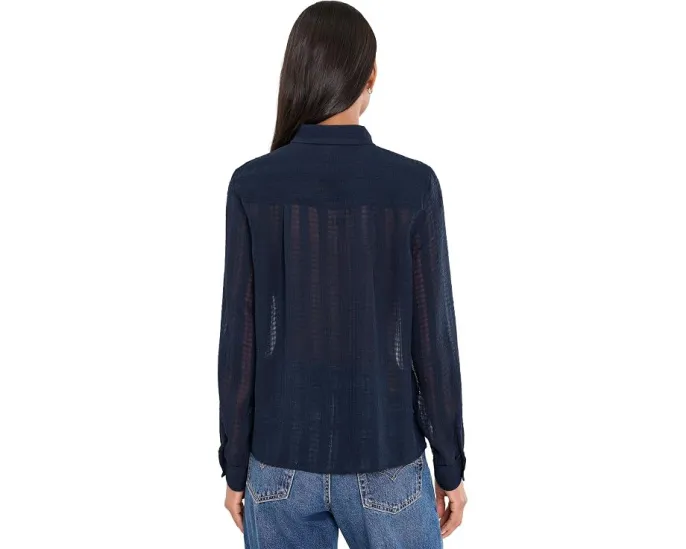 Шифоновая жаккардовая рубашка NIC+ZOE Chiffon Jacquard Tuxedo