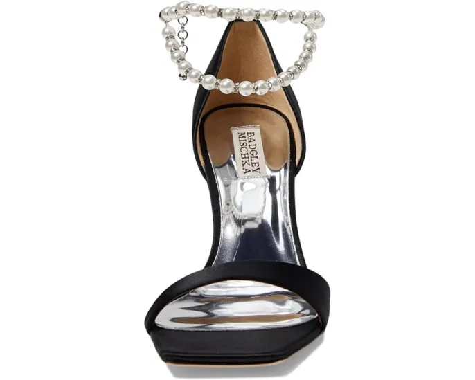 Сандалии Badgley Mischka Loretta с квадратным носком и бисерными бретелями на щиколотке