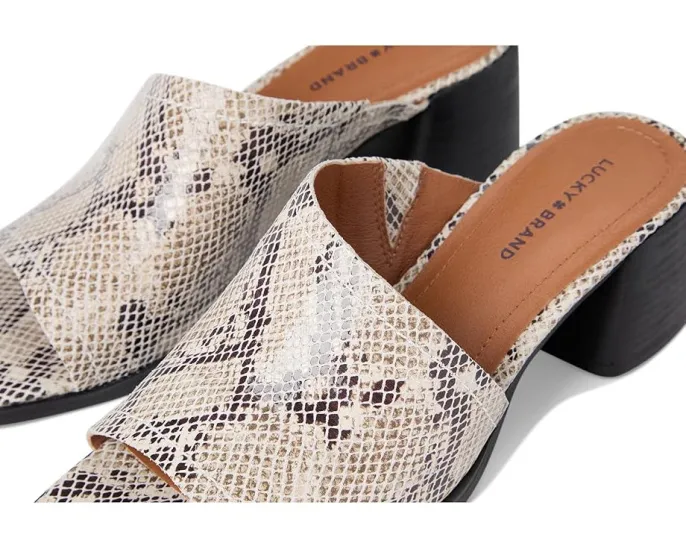 Босоножки Lucky Brand Jamira Asymmetrical Mule с квадратным носком и устойчивым каблуком