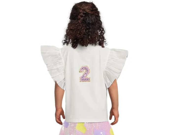 Футболка Lola and The Boys Birthday Girl Gem с рюшами на рукавах