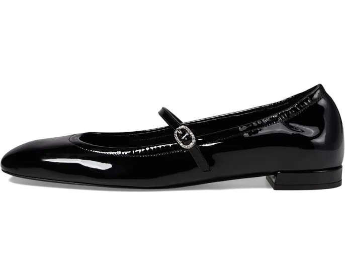 Балетки Stuart Weitzman Claris с круглым носком и стразами на ремешке