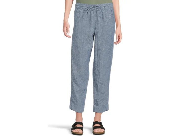 Льняные брюки L.L.Bean Premium Linen Breezy с зауженным силуэтом и разрезом по бокам