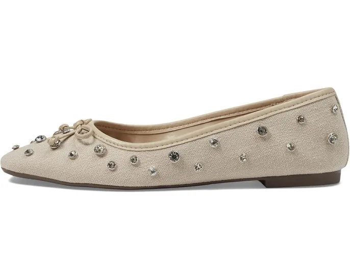 Балетки Schutz Arissa Shine с кристаллами и бантом на текстурированной ткани