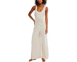 Комбинезон Free People Wait A Minute из хлопка с широкими штанинами