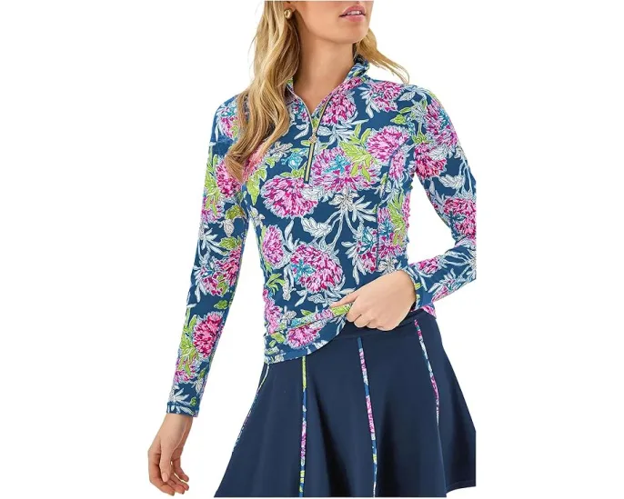Топ Justine Half Zip UPF 50+ от Lilly Pulitzer с защитой от ультрафиолета