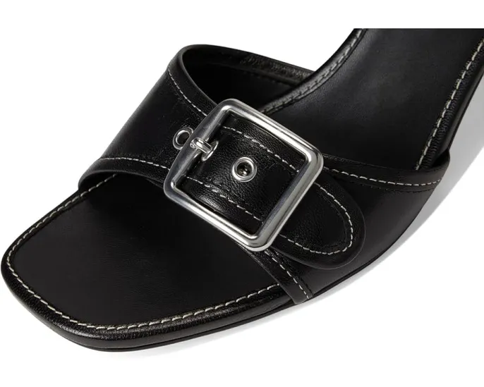 Кожаные босоножки COACH Margot на низком каблуке с пряжкой