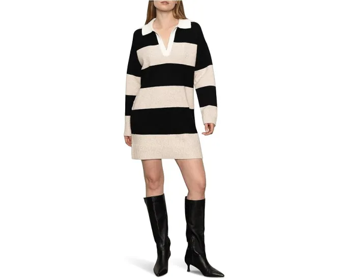 Платье Sanctuary Polo в полоску с воротником и резинками