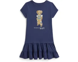 Платье детское ярусное Polo Ralph Lauren из хлопка с мишкой