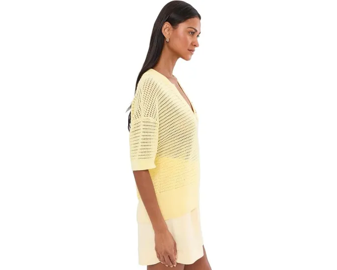 Varley трикотажный топ Callie Knit с V-образным вырезом и пуговицами