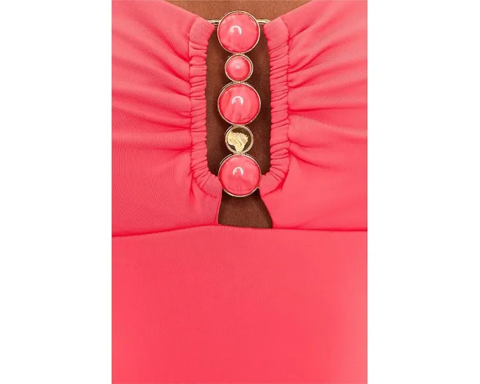 Цельный купальник BECCA Marble Canyon Ariyah с глубоким вырезом