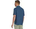 Рубашка Faherty Short Sleeve Palma Linen Shirt из 100% льна с накладным карманом