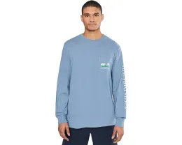 Длинная футболка Vineyard Vines с китом для гольфа и карманом
