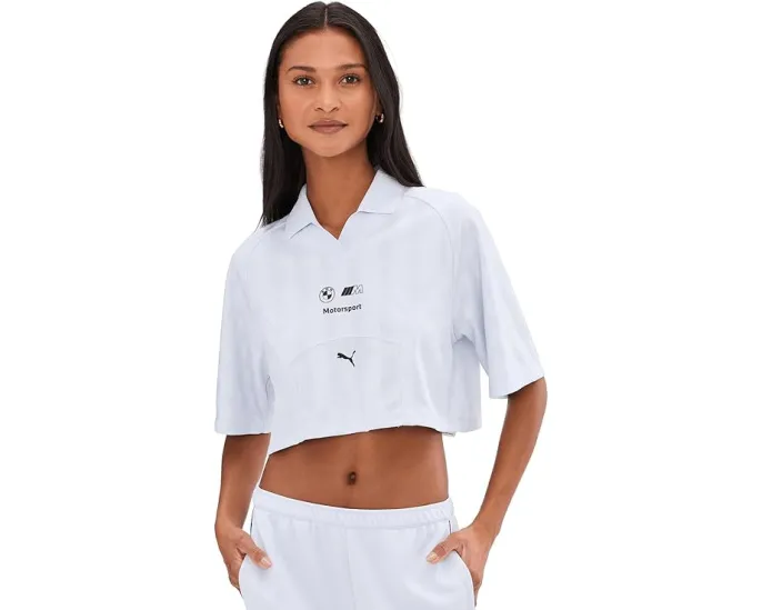 Кроп-поло PUMA BMW M Motorsport Lifestyle из жаккарда с дизайном по мотивам M3 E46