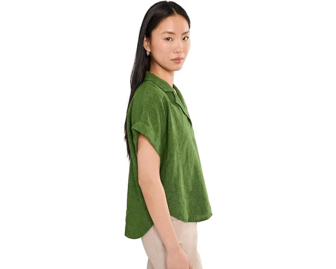 Топ Eileen Fisher с воротником из органического льна