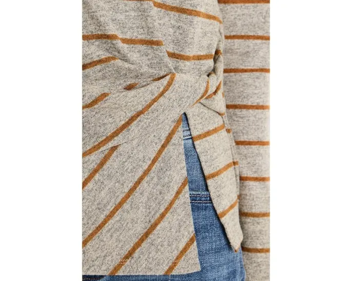 Топ Long Sleeve Boatneck Knit w/ Twist Detail Liverpool Los Angeles с полосатой вязкой