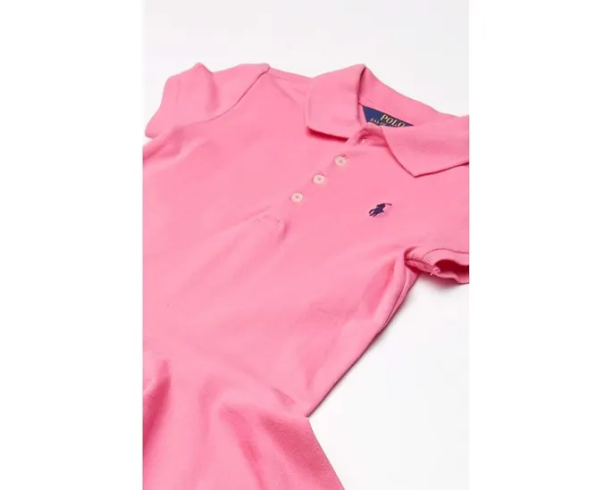 Платье-поло Polo Ralph Lauren Kids для младших детей с коротким рукавом и вышивкой