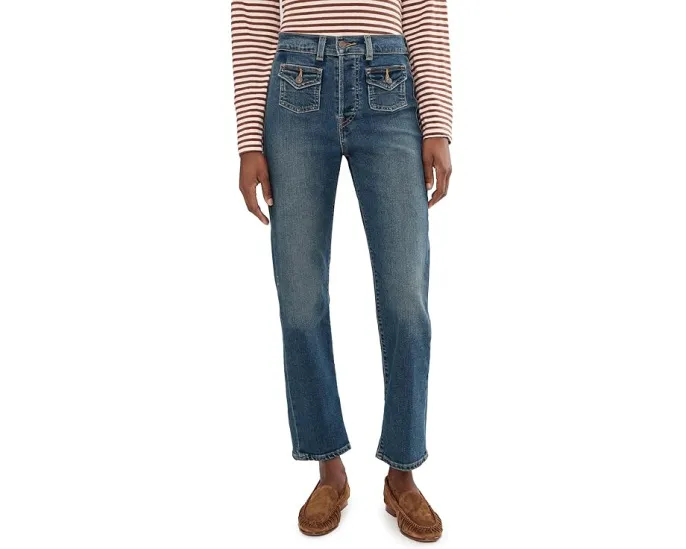 Джинсы Levi's Wedgie Flap Pocket с высокой посадкой и клапанами на карманах