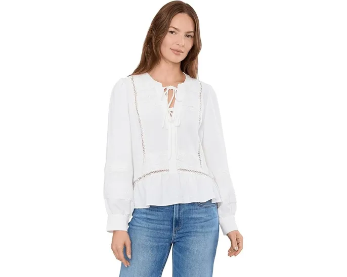 Топ с кружевной кокеткой и завязками спереди Vince Camuto