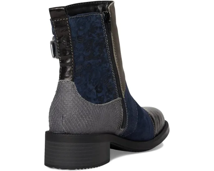 Ботильоны Swinger в patchwork дизайне из кожи и замши с боковой молнией David Tate