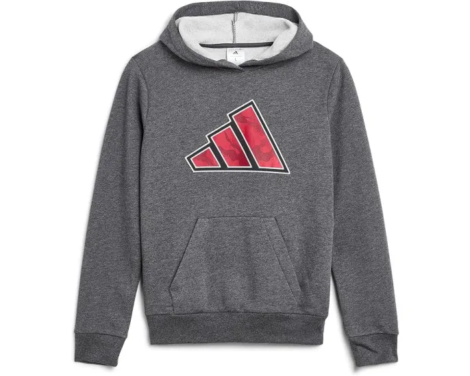 Детский худи с капюшоном Graphic Heather Fleece от Adidas с камуфляжным принтом