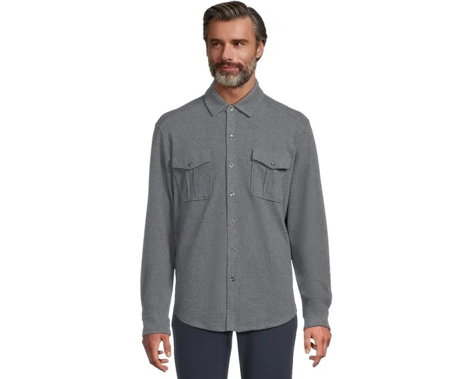 Tommy Bahama Длинная рубашка Fireside Coast с начесом и отделкой из шамбри