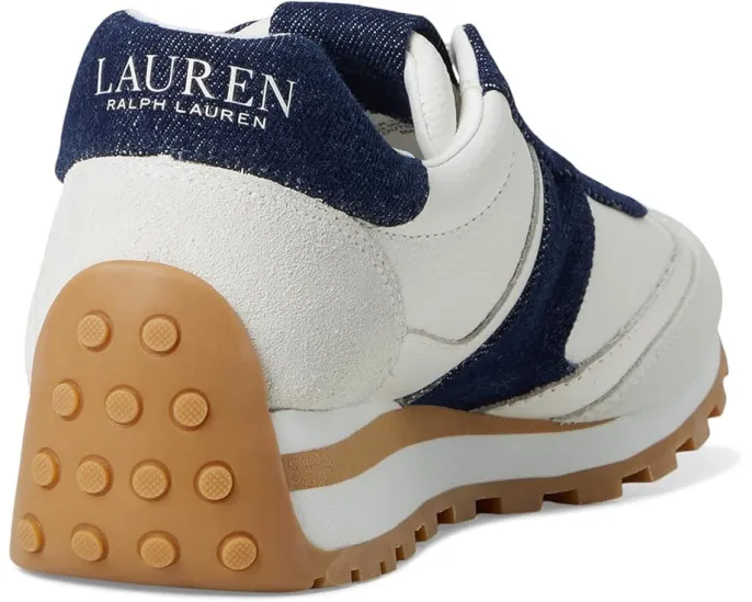 Кроссовки Lauren Ralph Lauren Dani из кожи и замши с отделкой денимом