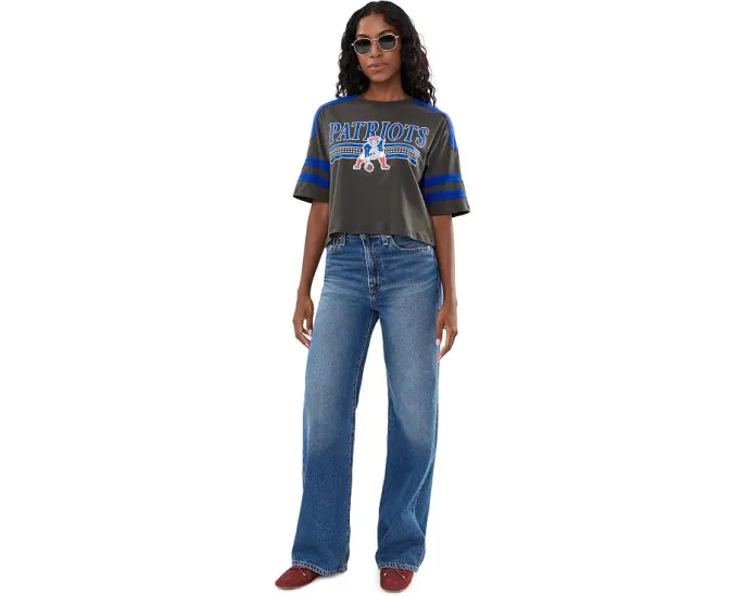 Укороченная футболка NFL New England Patriots с блестками Junk Food Clothing