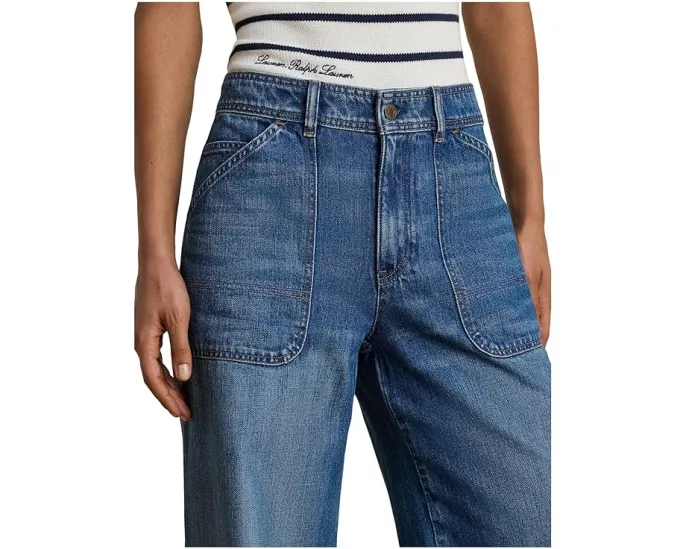 Джинсы Lauren Ralph Lauren с высокой посадкой и широкими штанинами