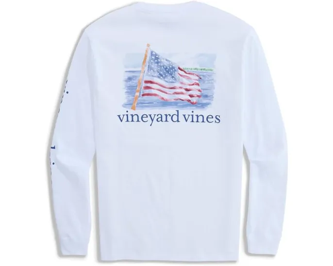Футболка Vineyard Vines с длинным рукавом и принтом в виде флага