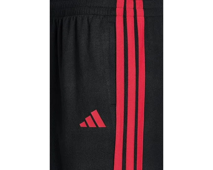 Adidas Kids Essentials 3 полоски шорты черные с красным