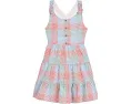 Платье Janie and Jack в разноцветную клетку с бантами на бретелях