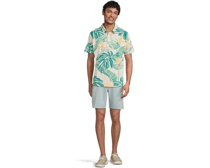 Поло Chubbies The Frond Of You из дышащей ткани с принтом листьев