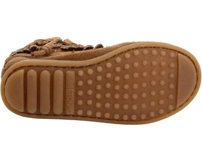 Ботильоны Side Zip Double Fringe от Minnetonka Kids с бахромой и молнией