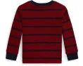 Детская полосатая футболка Polo Ralph Lauren с длинным рукавом из вафельной ткани