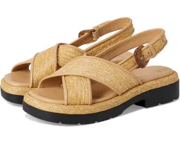 Сандалии Vince Helena на платформе с перекрестными ремешками из рафии