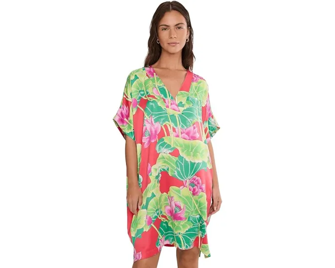 Ночная сорочка N by Natori из сатина с принтом Ascendant Lotus